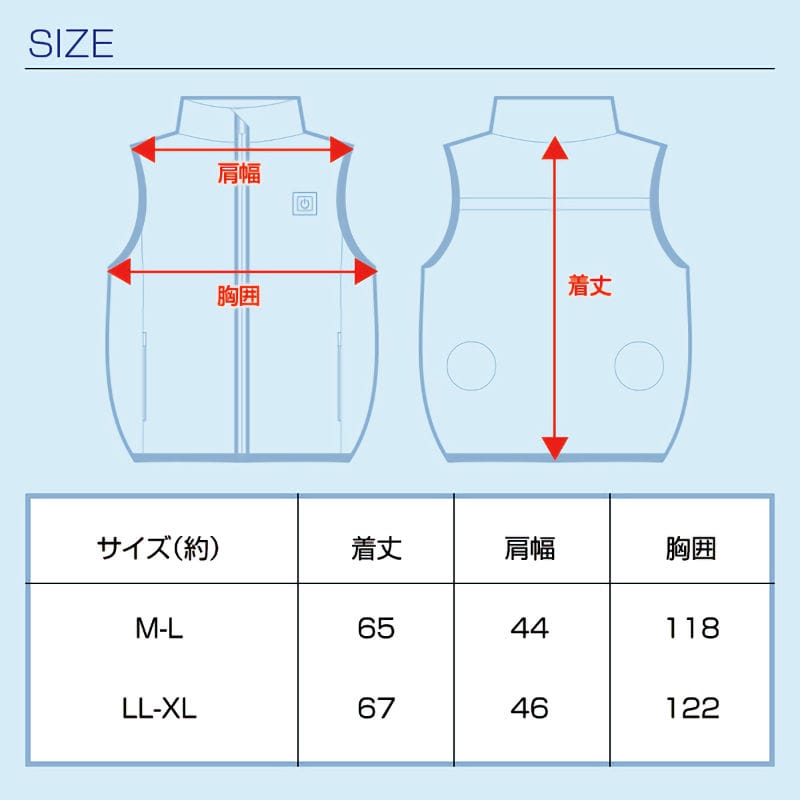 ブレイン　胸スイッチ式空調ベストのみ　ホワイト　Ｍ－Ｌ　ＭＥＳＨ－ＢＲ－０６０－１