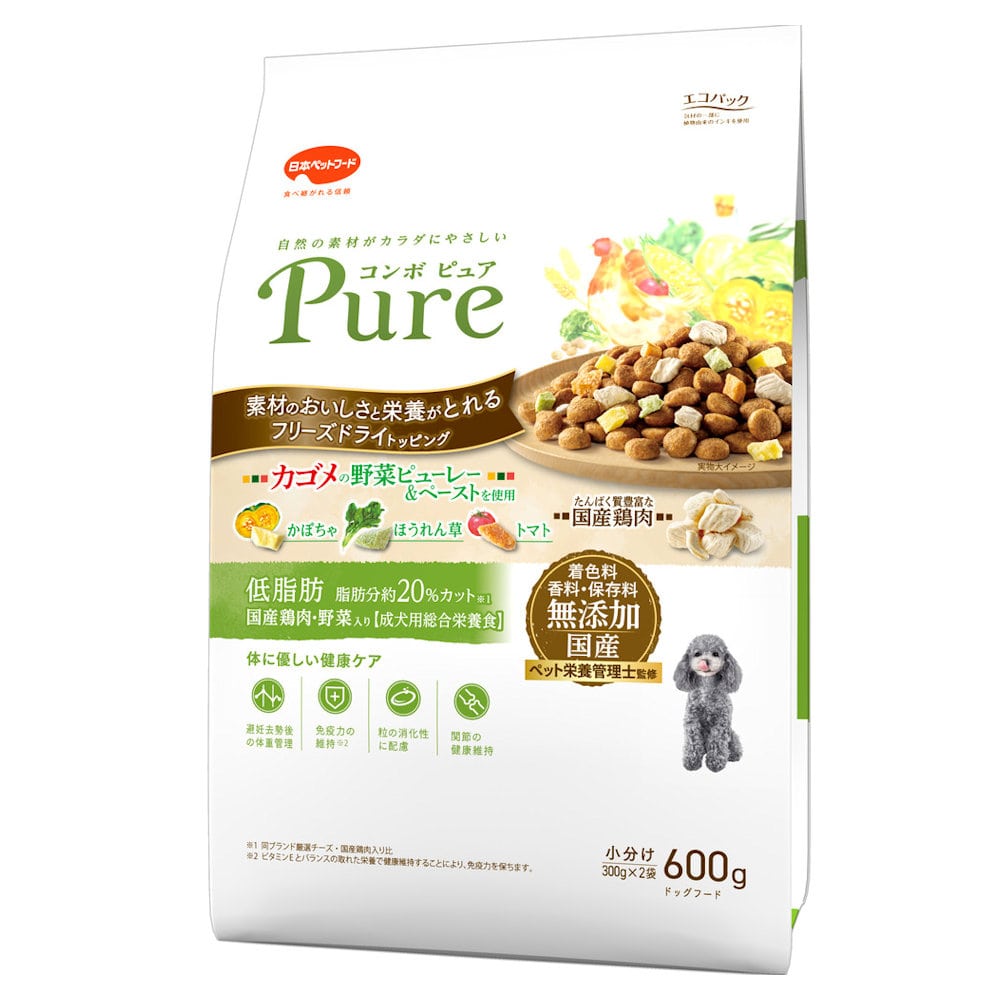 日本ペットフード コンボ ピュア ドッグ 低脂肪 600g