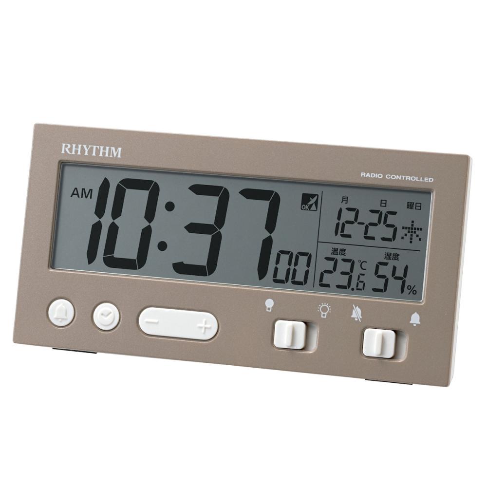 暗所自動点灯　電波　デジタル　ブラウン　温湿度　時計　８ＲＺ２３７ＳＲ０６