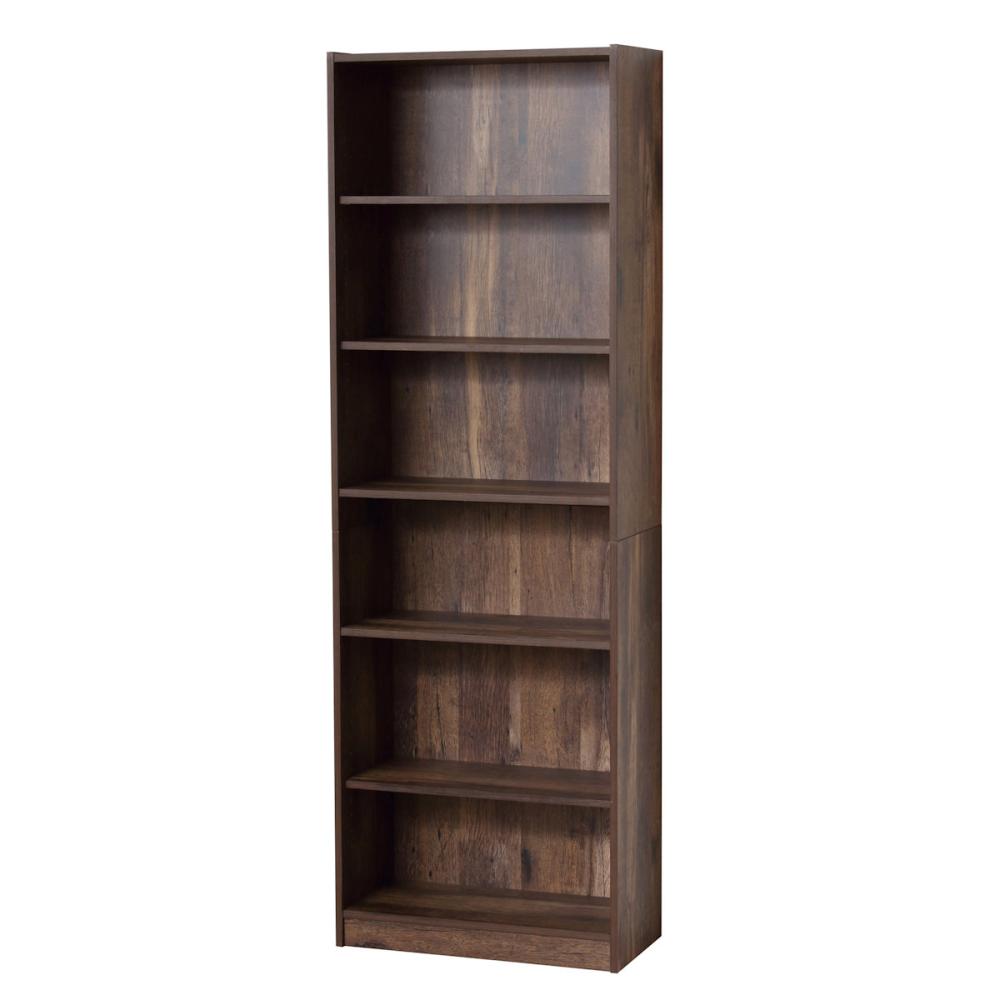 クロシオ　らくらく簡単組立文庫本棚６００　ダークブラウン　幅６０×高さ１８０ｃｍ　２５５０６