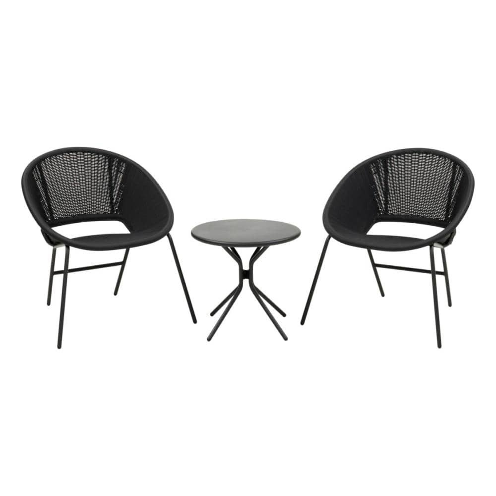 タカショー　Ｅｎｚａ　テラステーブル＆チェアー　３点セット　チャコールグレー　ＭＰＦ－０３ＳＣＧ