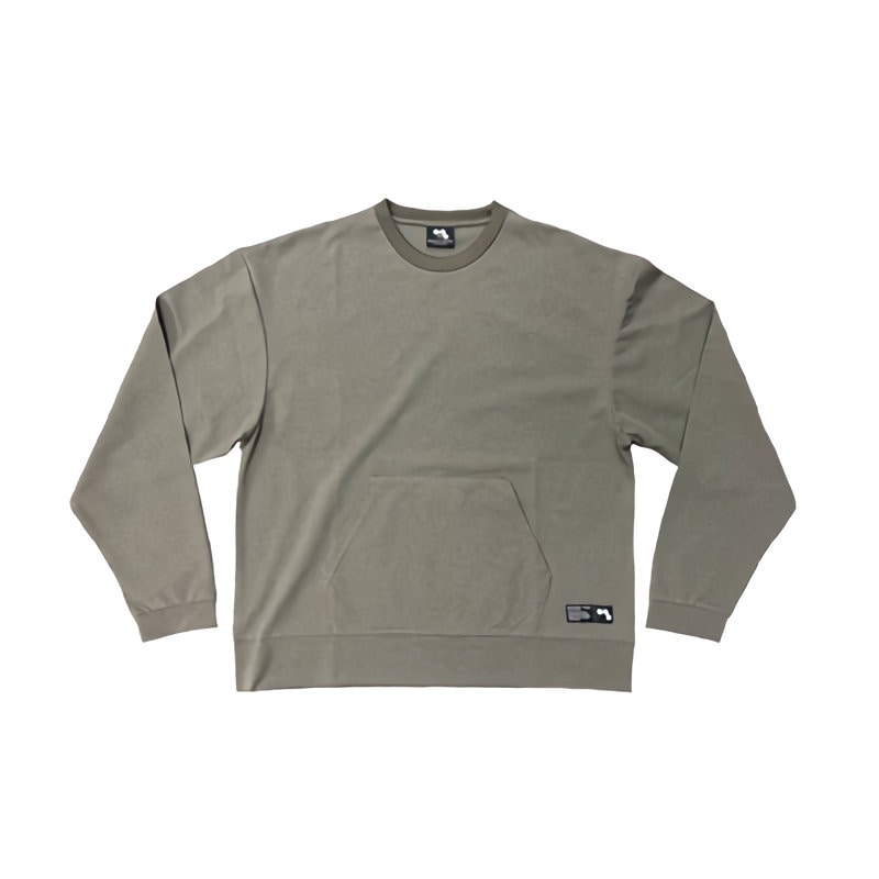 ボクラワークス はっ水ストレッチ長袖Tシャツ クルーネック ファブリックニット カーキ M 3817
