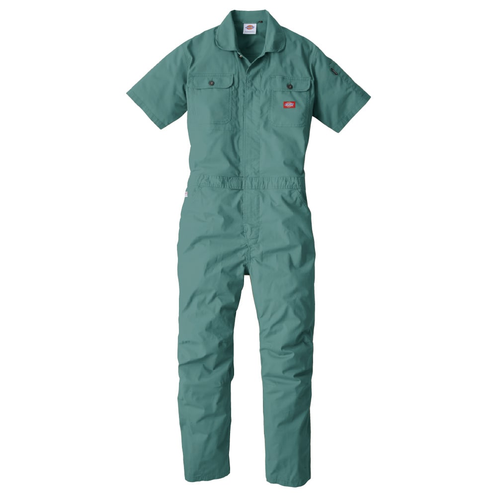 ディッキーズ　ストレッチＣＶＣ半袖つなぎ　グリーン　３Ｌ　Ｄ７４９