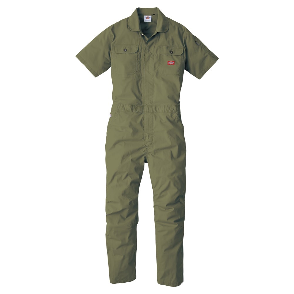 Dickiesつなぎ半袖　カーキ、ネイビー２着セット ディッキーズ ストレッチCVC半袖つなぎ カーキ M D749