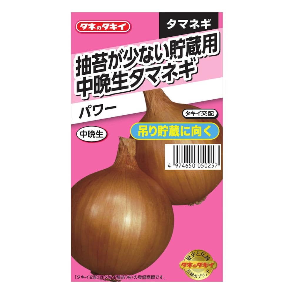 抽苔が少ない貯蔵用晩生タマネギ パワー