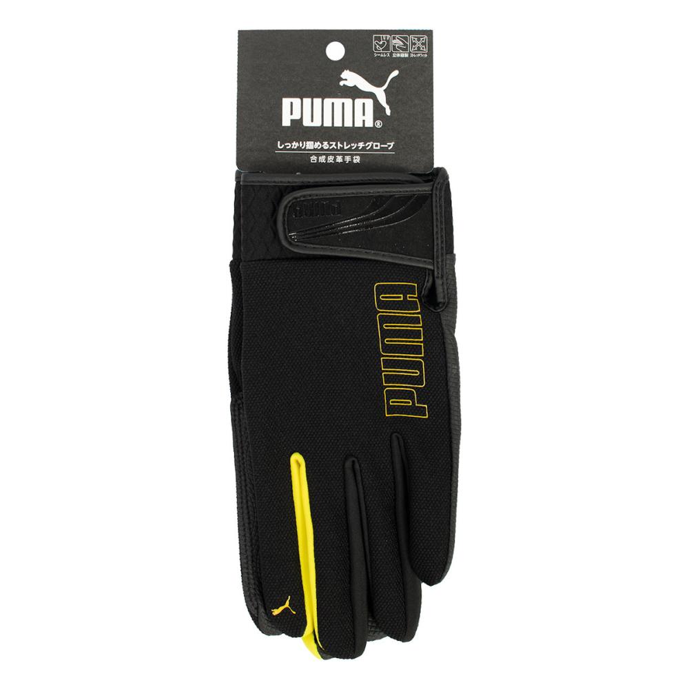 ＰＵＭＡ　合成皮革手袋　ブラックイエロー　Ｍ　ＣＭ６１０１