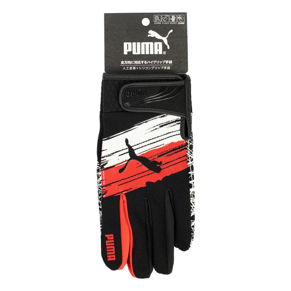 ＰＵＭＡ　人工皮革＋シリコングリップ手袋　ブラックレッド　Ｍ　ＣＭ６５０１