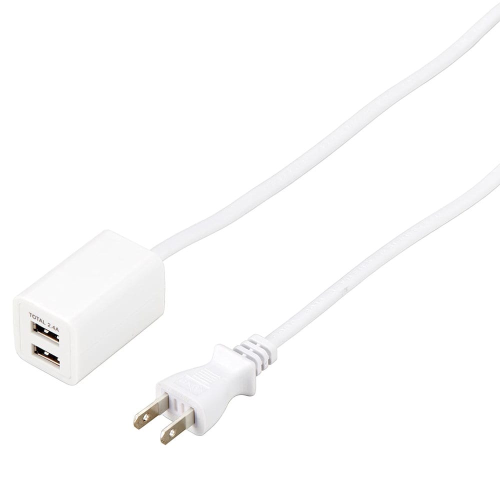 ヤザワ　ＵＳＢタップ　２ポート　２．４Ａ　５０ｃｍ　ホワイト　Ｈ７２００５２ＵＷＨ