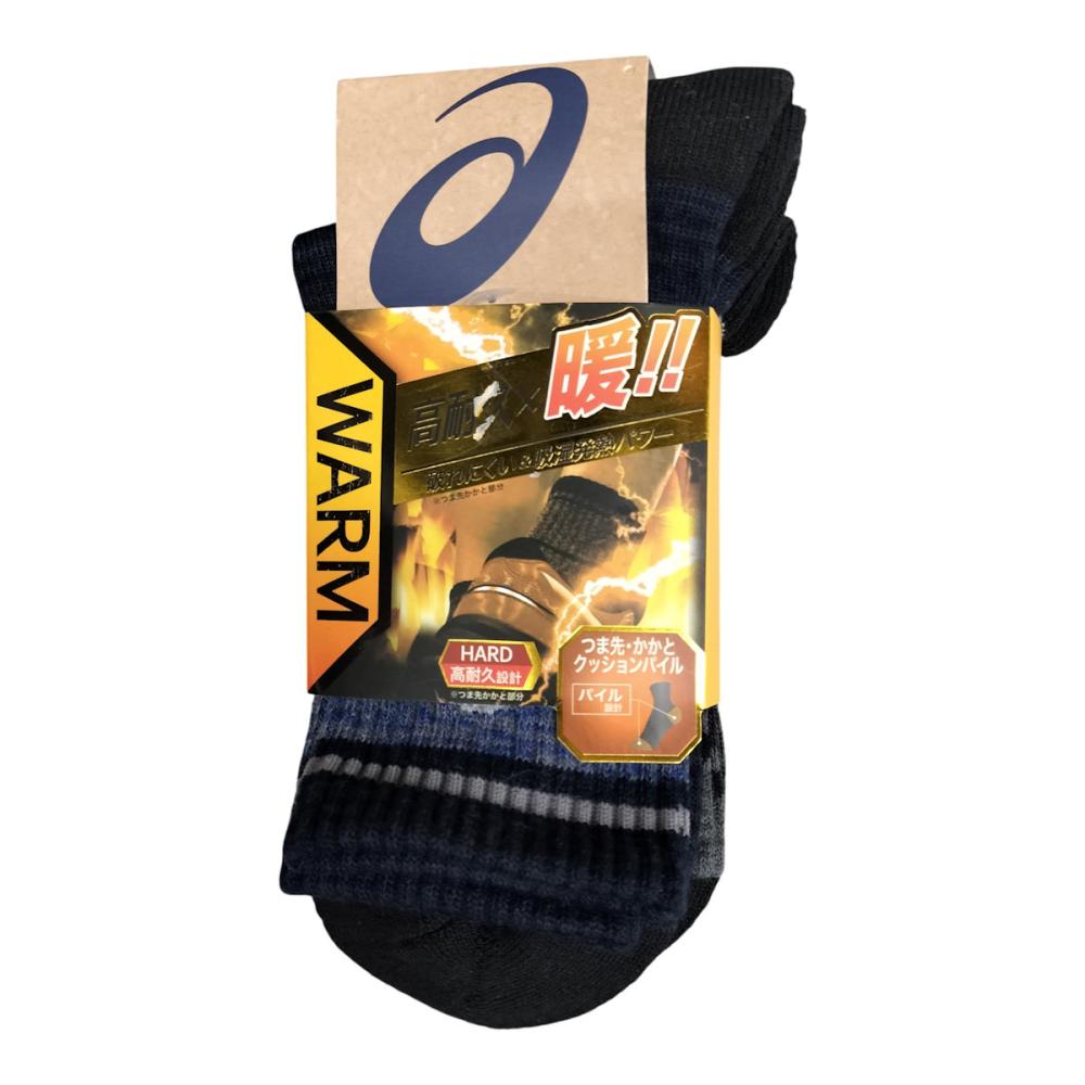 アシックスワーク　紳士　発熱ライン１８丈パイル　Ｌ　２６－２８ｃｍ　３足組