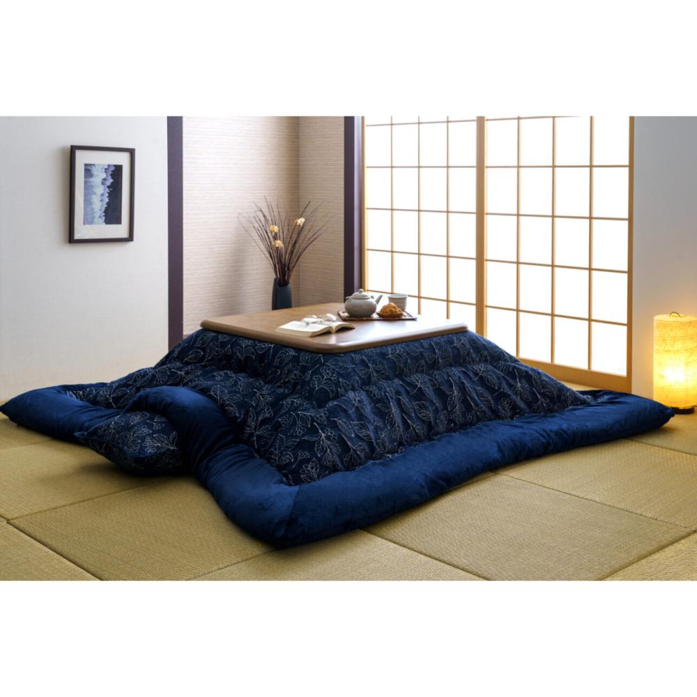 こたつ布団　ブラン　ネイビー　大判長方形　約２４５×２０５ｃｍ