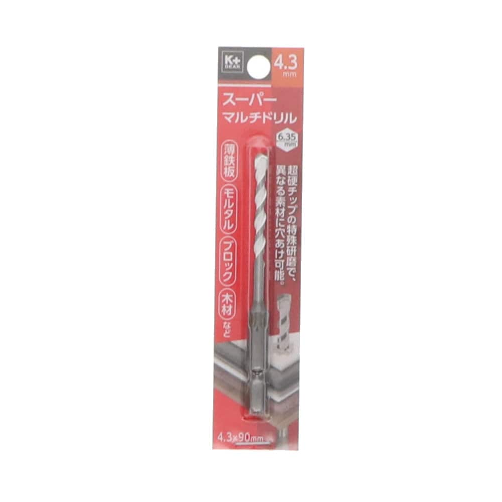 Ｋ＋ＧＥＡＲ　六角軸スーパーマルチドリル　４．３×９０ｍｍ