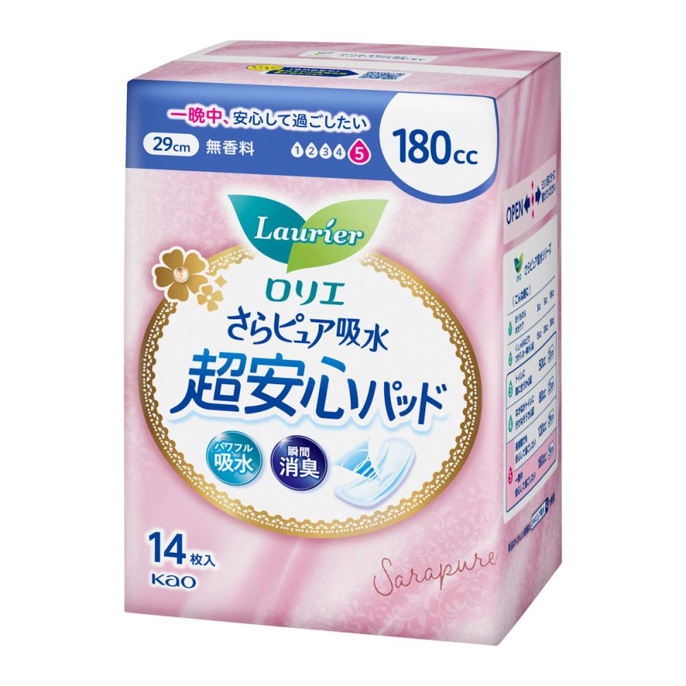 花王　ロリエ　さらピュア吸水　超安心パッド　１８０ｃｃ　１４枚