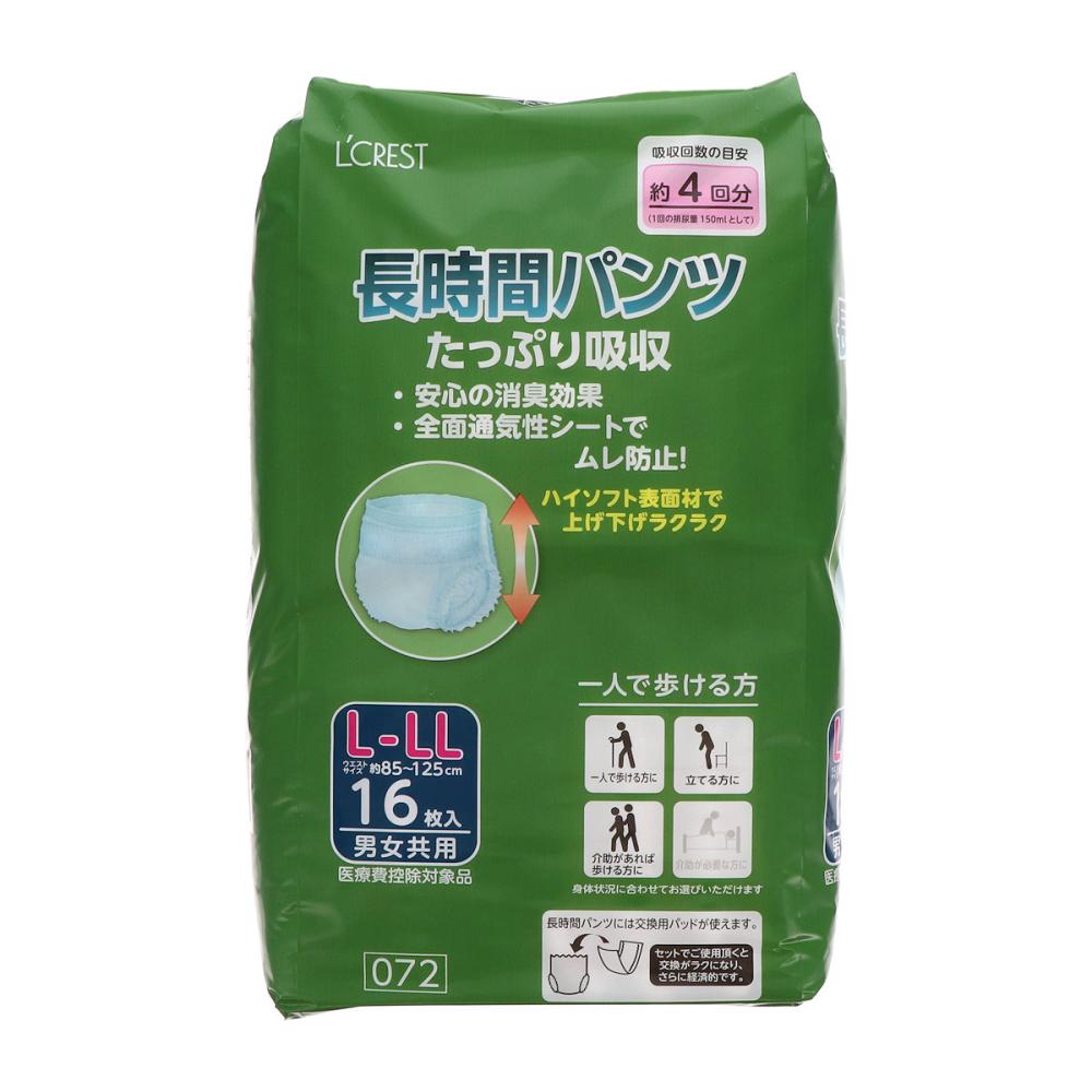 Ｌ’ＣＲＥＳＴ（ルクレスト）　大人用おむつ　長時間パンツ　Ｌ－ＬＬ　４回　１６枚入り