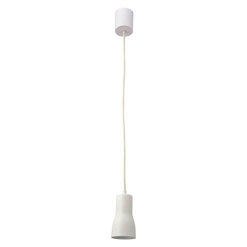 オーム電機　ペンダントライト　筒型セード　ホワイト　電球別売
