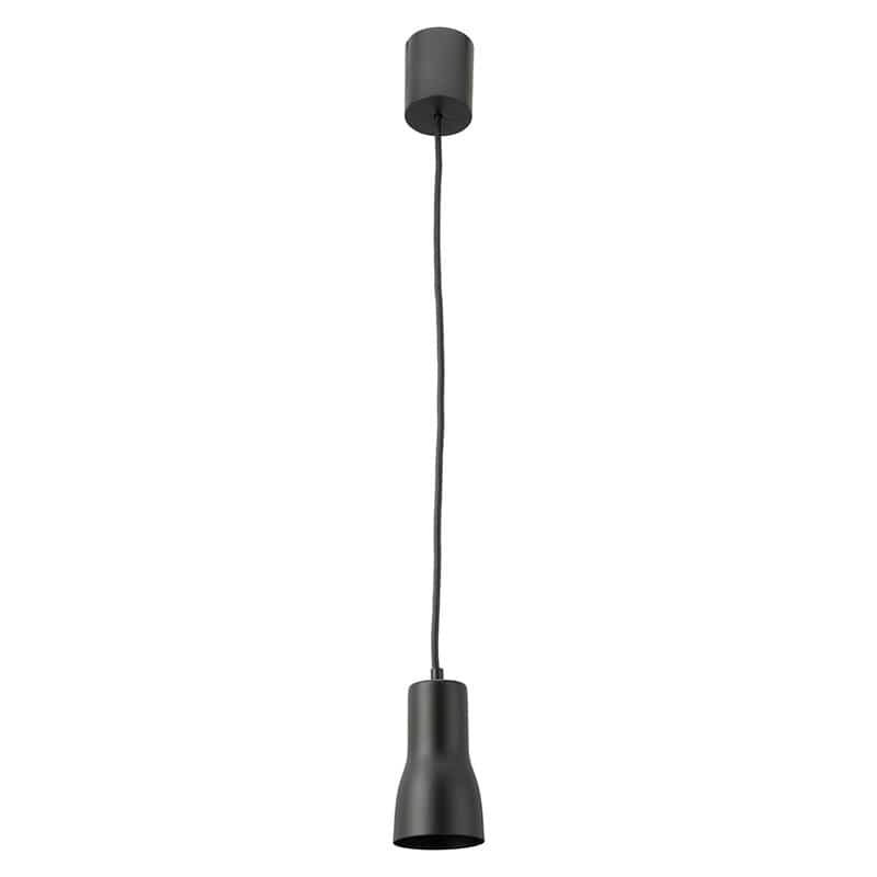 オーム電機 ペンダントライト 筒型セード ブラック 電球別売