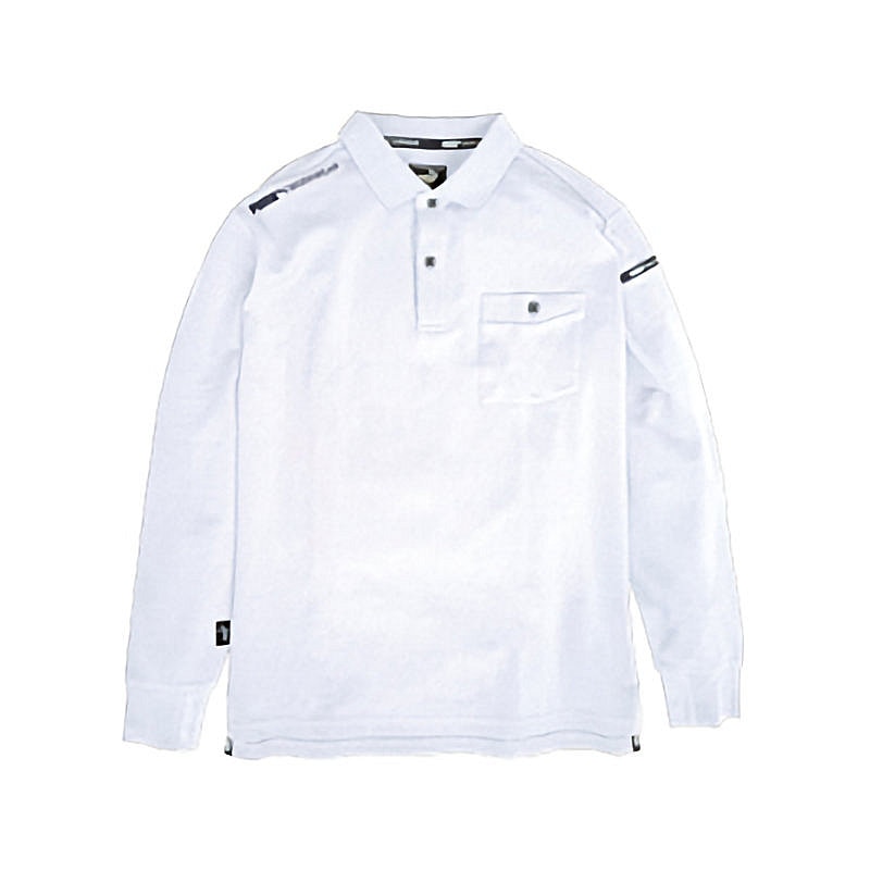 ＰＵＭＡ　作業ウェア　長袖ポロシャツ　ホワイト　３Ｌ　ＰＷ４０２４Ａ