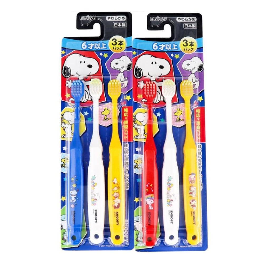 エビス　こどもハブラシ　スヌーピー　６才以上用　３本入り