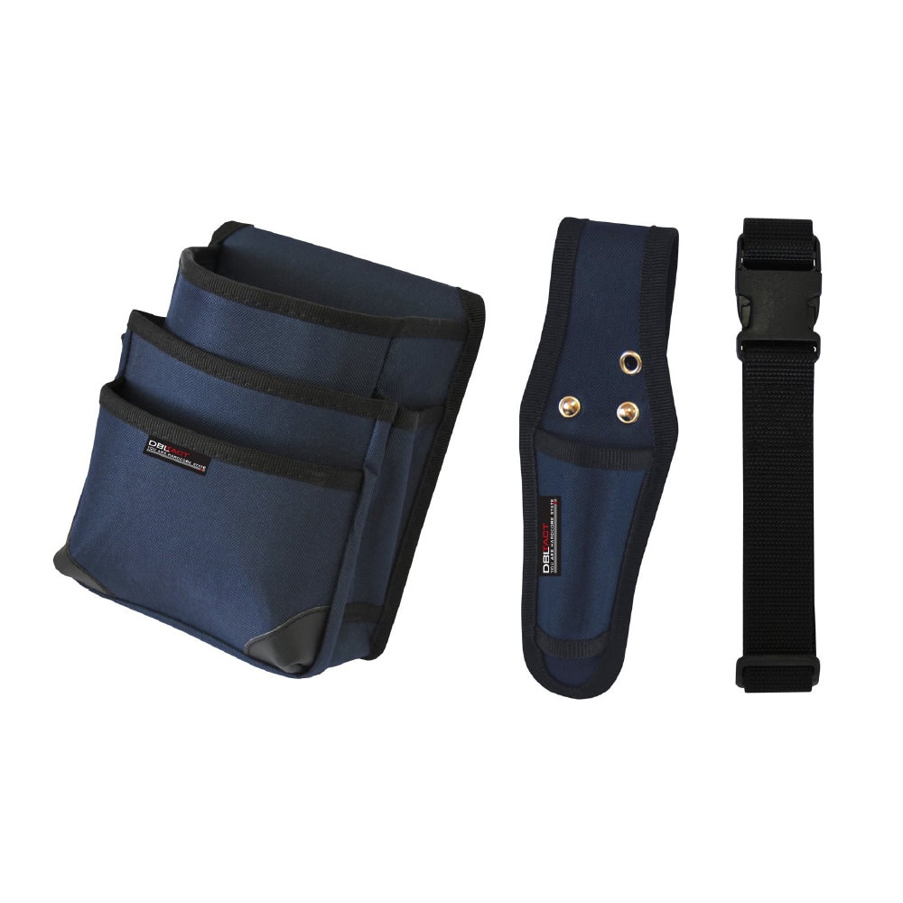三共コーポレーション DBLTACT 3段腰袋 3点セット ブルー DT-3SET-BL