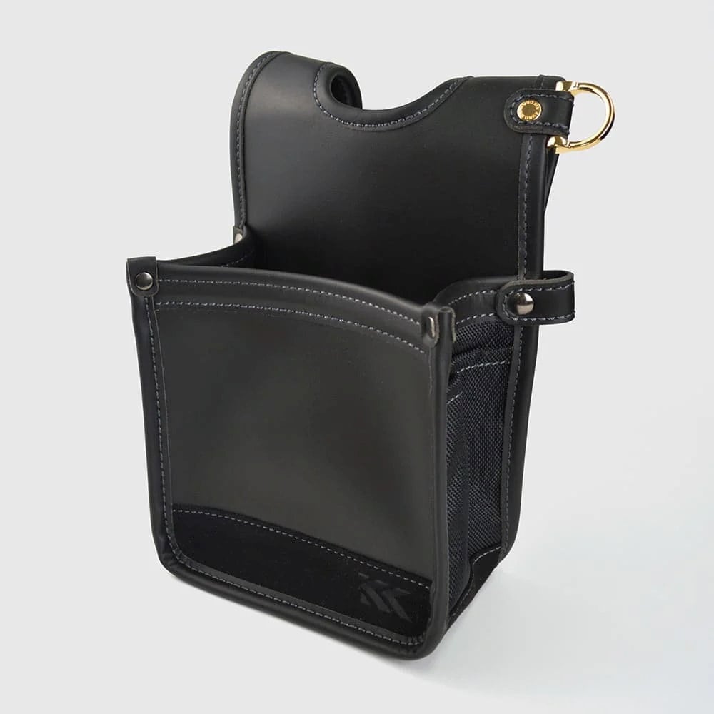 フジ矢 黒金 建築薄型腰袋1段 LIGHT PU LEATHER SERIES AB-41BG