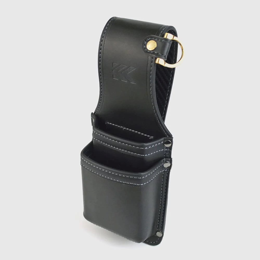 フジ矢 黒金 圧着2段ホルダー LIGHT PU LEATHER SERIES AH-12BG