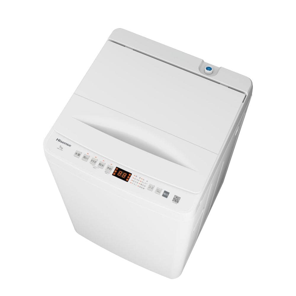ハイセンス 全自動洗濯機 7kg ホワイト HW-K70J の ハイセンス 全自動洗濯機 7kg ホワイト HW-K70J の