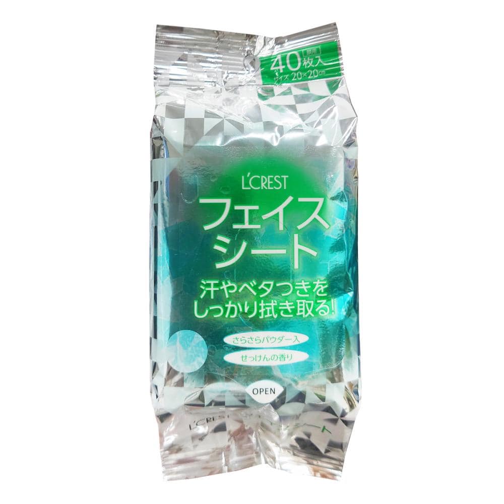 Ｌ’ＣＲＥＳＴ（ルクレスト）　メンズフェイスシート　せっけんの香り　４０枚入り