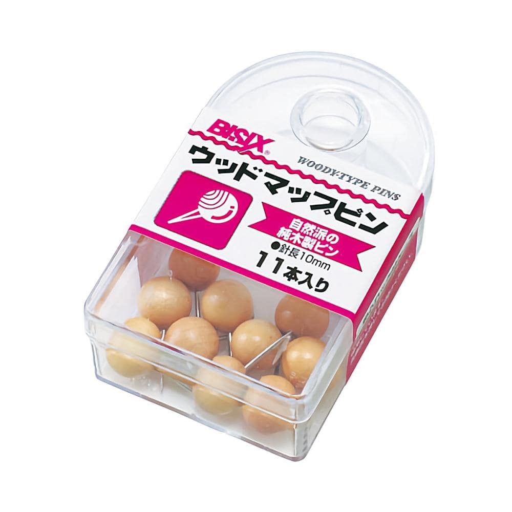 ミツヤ　ウッドマップピン　１０ｍｍ　１１本