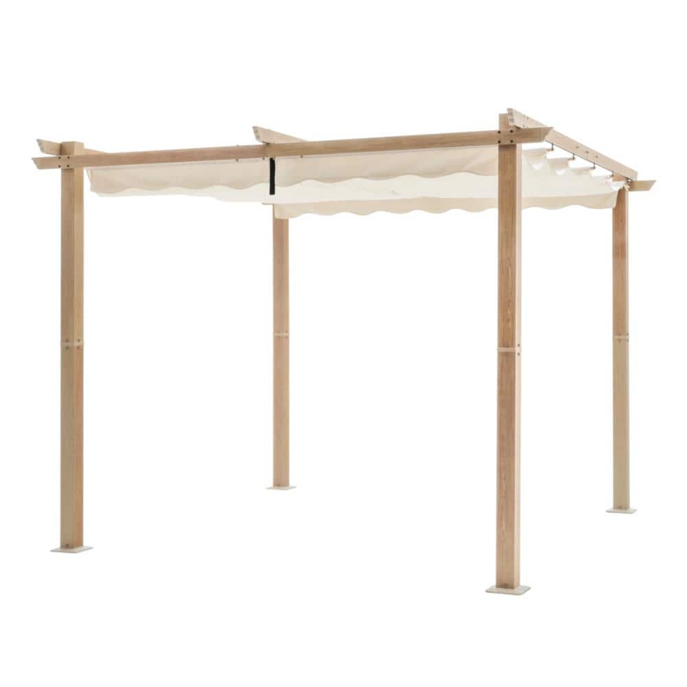 武田コーポレーション　シェード付きパーゴラ　ナチュラル