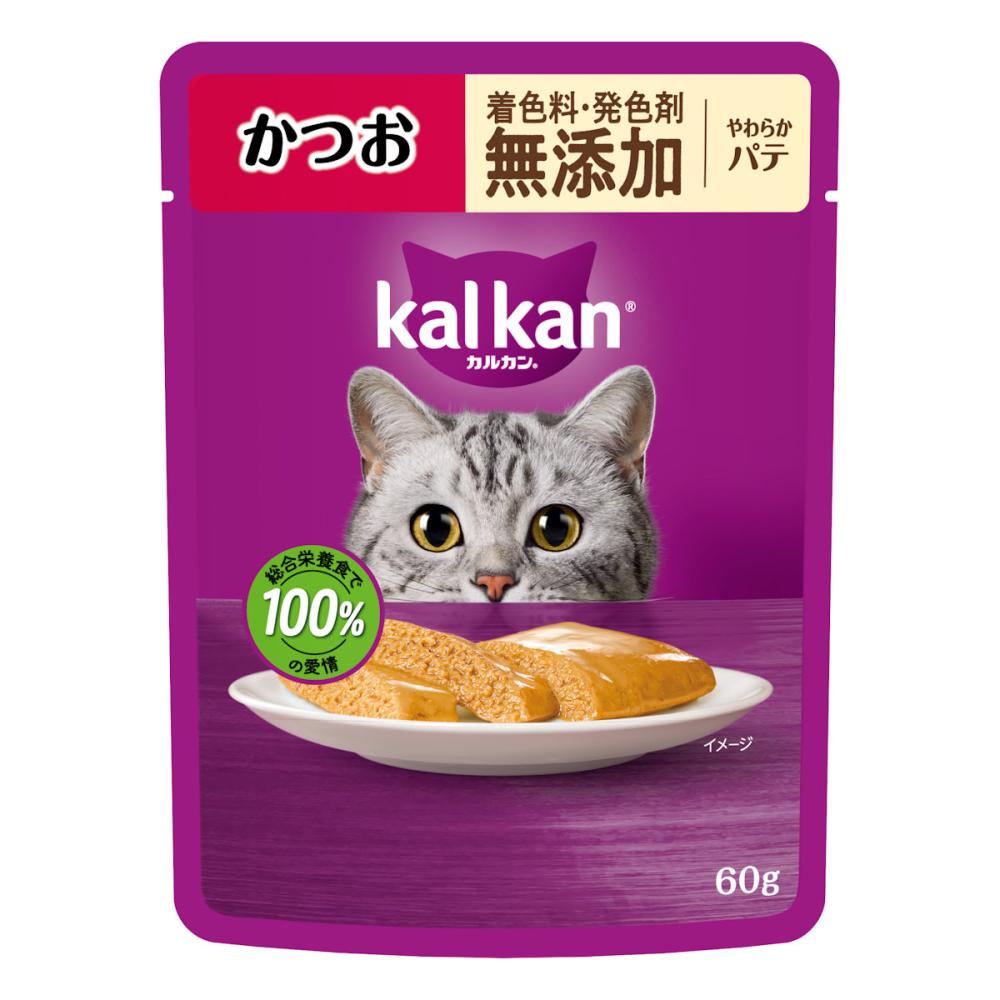 カルカンパウチ　やわらかパテ　かつお　着色料・発色剤　無添加　６０ｇ