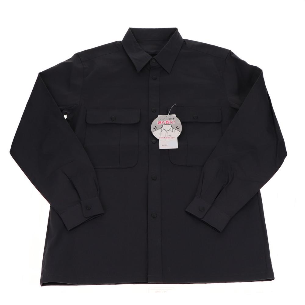 コメリ　ストレッチドライワークシャツ　チャコール　ＬＬ