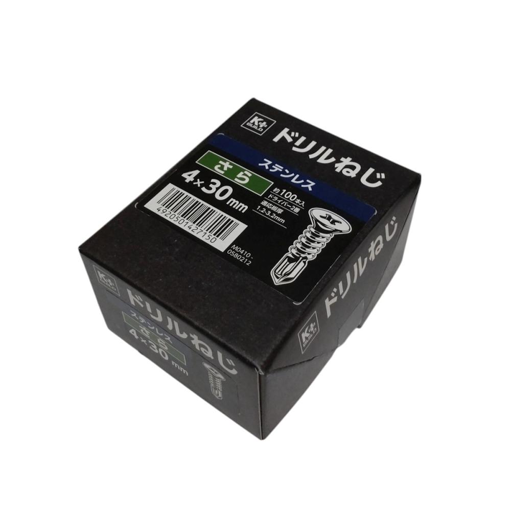 Ｋ＋ＢＵＩＬＤ　ドリルねじ　さら　ステン　４×３０　半箱