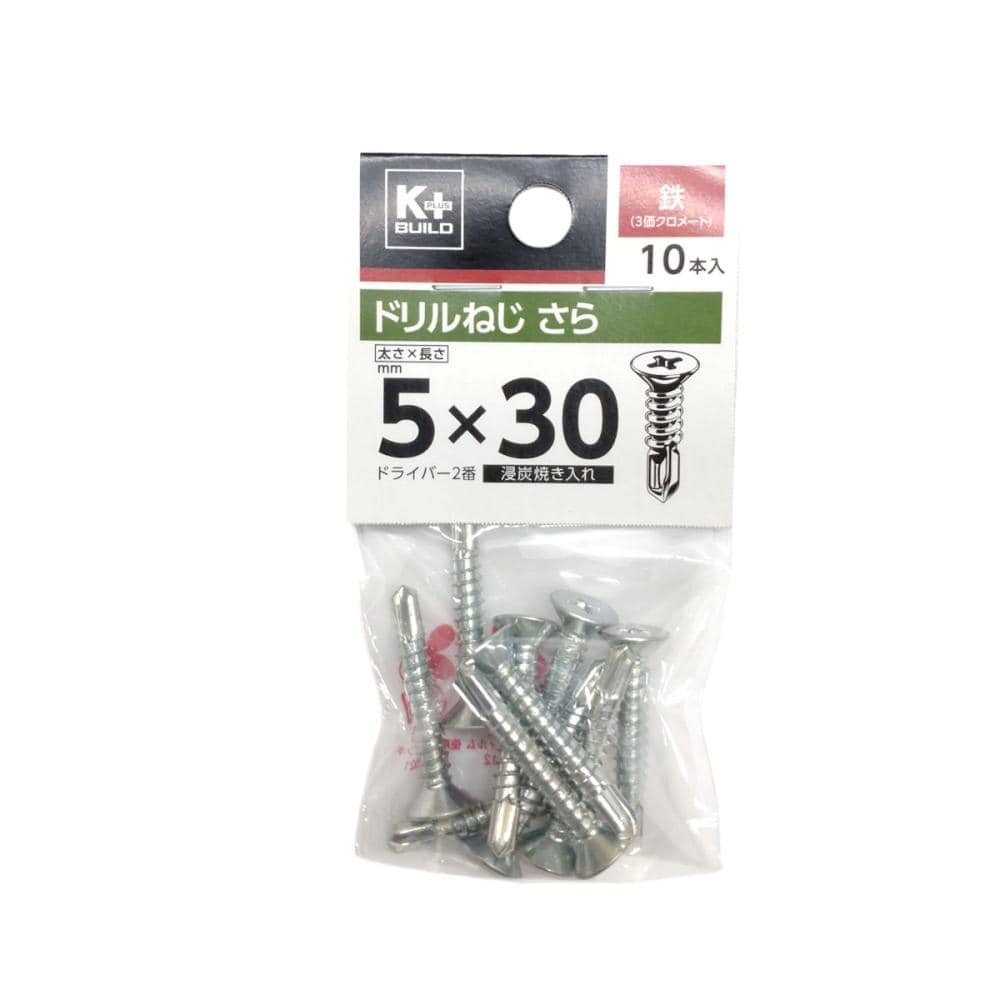 K＋BUILD ドリルねじ シンワッシャー 鉄 4×30 小袋 の