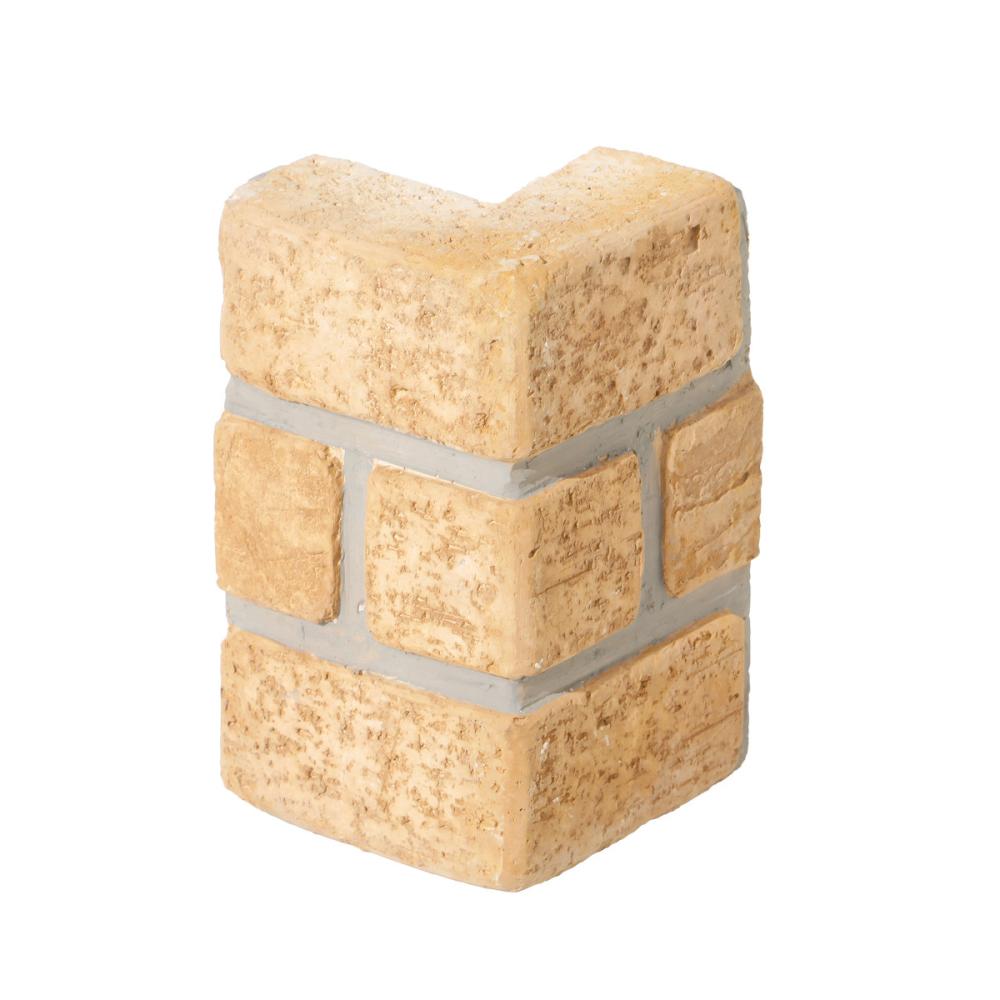 コメリ　レンガ調花壇ブロック　イエロー　コーナー