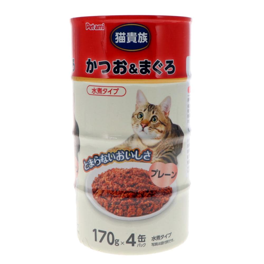 Petami 猫貴族 かつお&まぐろ プレーン 170g×4缶パック