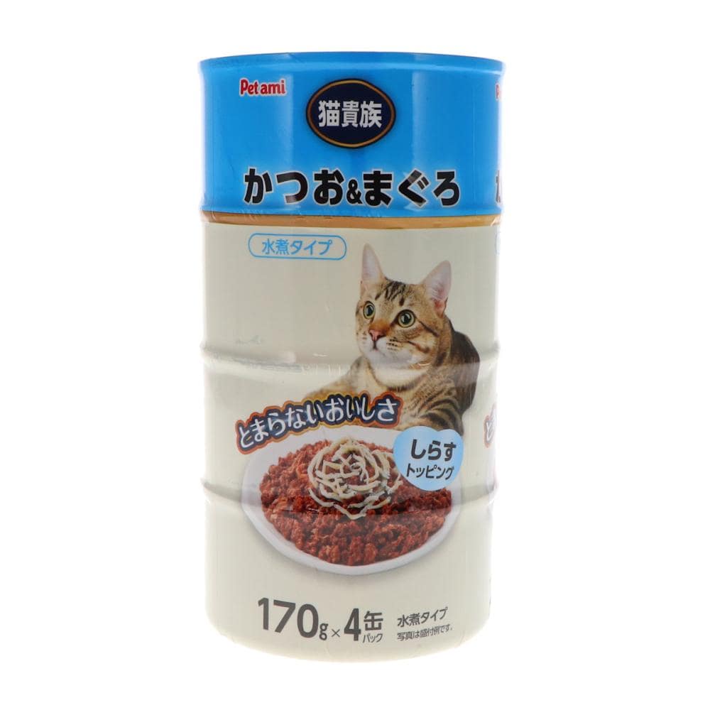 Petami 猫貴族 かつお&まぐろ しらす 170g×4缶パック