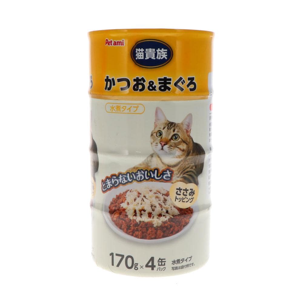 Petami 猫貴族 かつお&まぐろ ささみ 170g×4缶パック