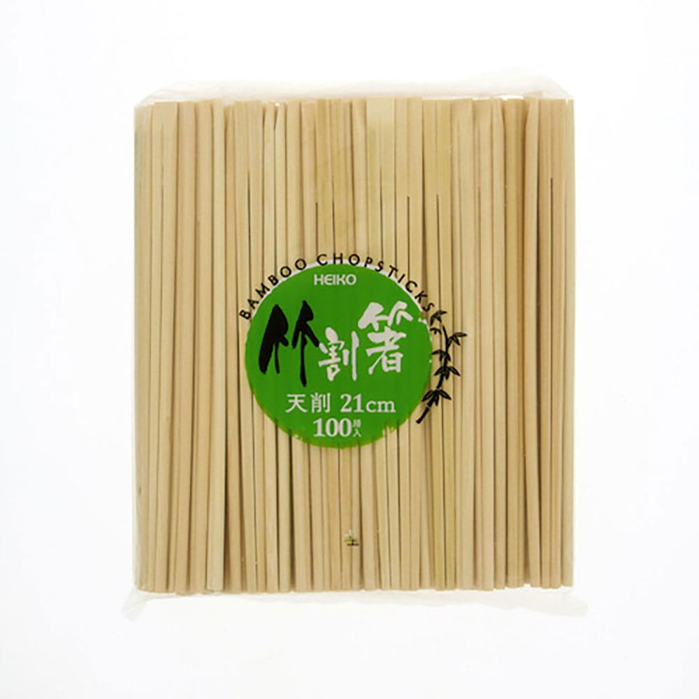 ＨＥＩＫＯ　竹割箸　２１ｃｍ　天削　１００本入り　４６３６３４０＿