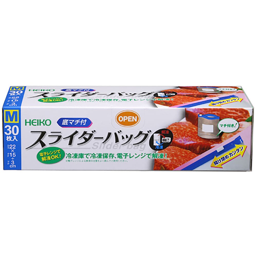 ＨＥＩＫＯ　フリーザーバッグ　スライダー式　底マチ付　Ｍ　３０枚入り　４７４９００２＿