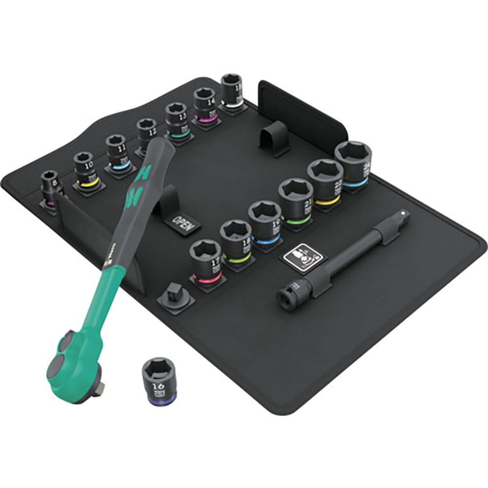 Wera 8100SB 12 サイクロップ コンフォートラチェットセット 反転レバー、 9.5ミリ_