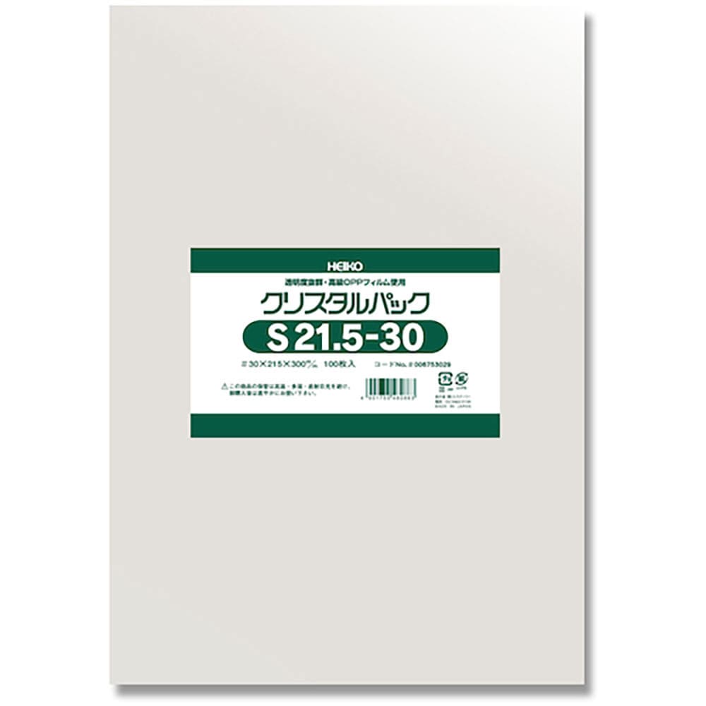 ＨＥＩＫＯ　ＯＰＰ袋　クリスタルパック　Ｓ　２１．５－３０　１００枚入り　６７５３０２９＿