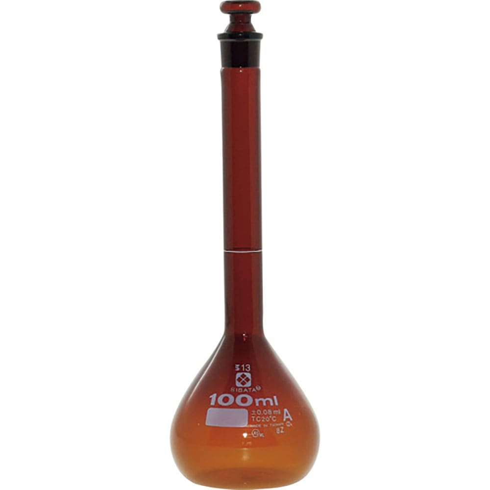SIBATA メスフラスコ スーパーグレード 茶褐色 100mL 020070-100_