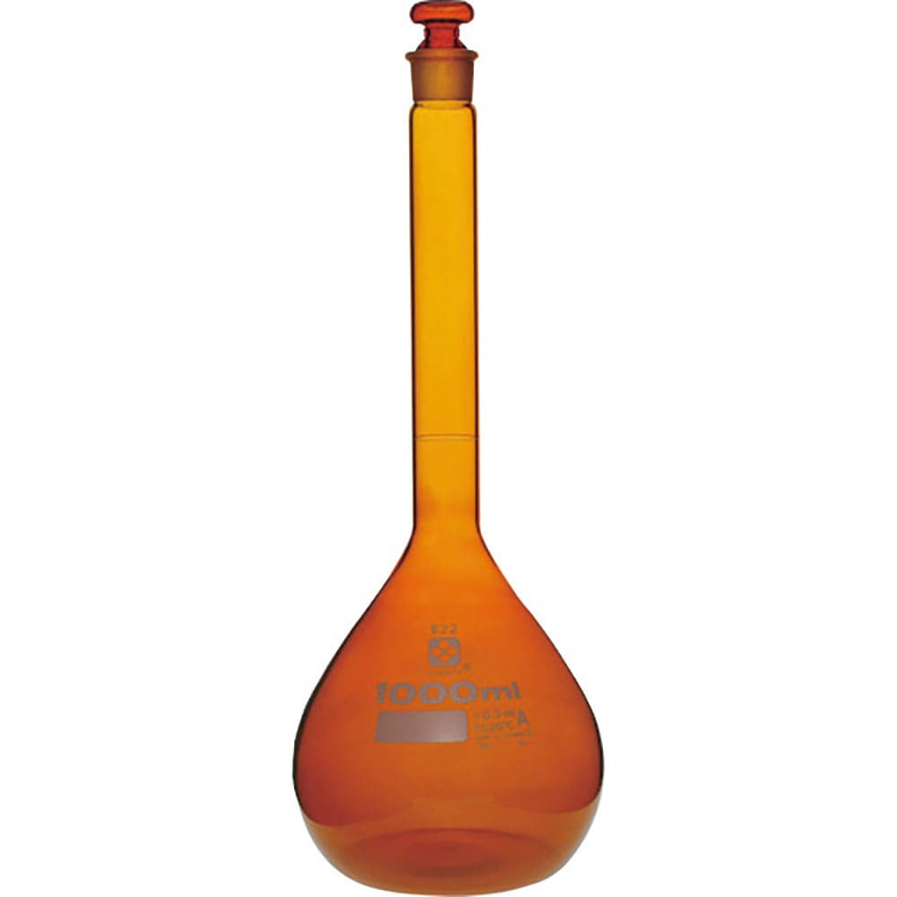 SIBATA メスフラスコ スーパーグレード 茶褐色 1000mL 020070-1000_