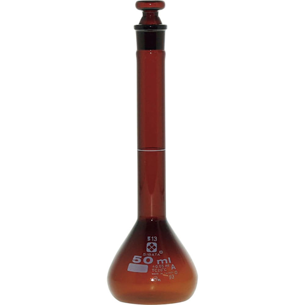 SIBATA メスフラスコ スーパーグレード 茶褐色 50mL 020070-50_