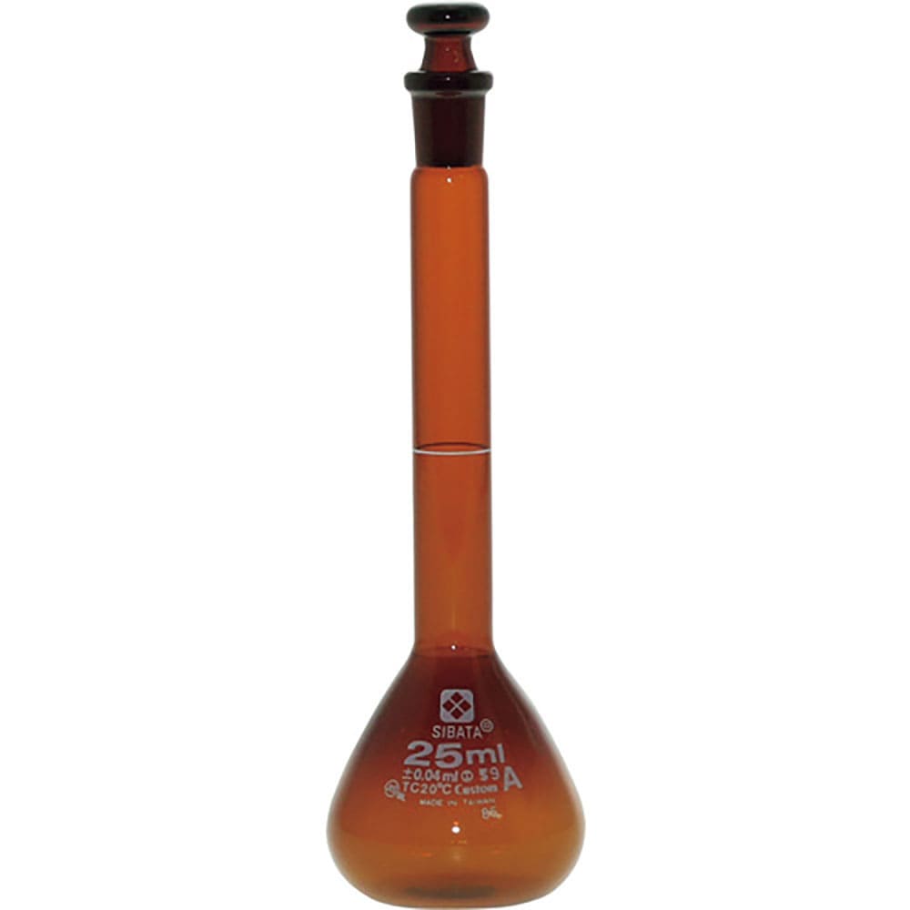 SIBATA メスフラスコ カスタムA 茶褐色 25mL 026100-25_
