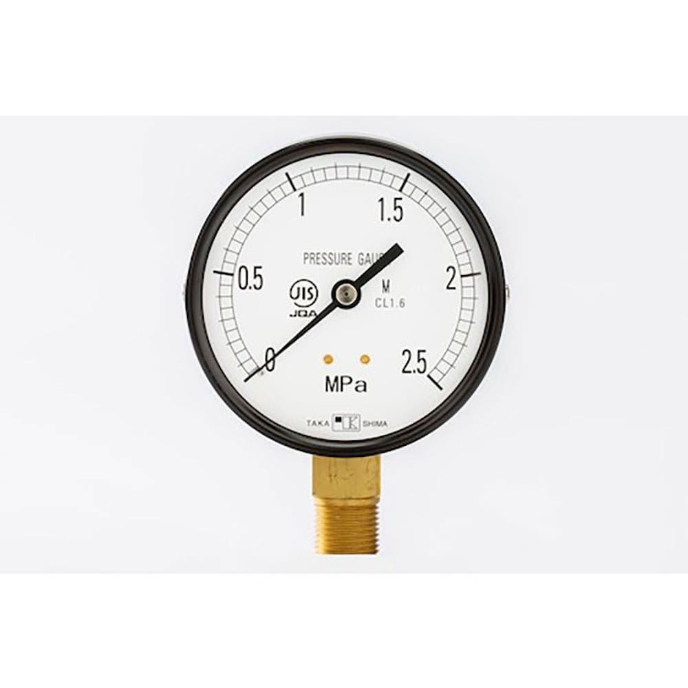 高島　一般蒸気用圧力計（Ａ枠立型・φ１００）圧力レンジ０．０～１．６ＭＰａ　Ｇ３／８【１０２７１１＿