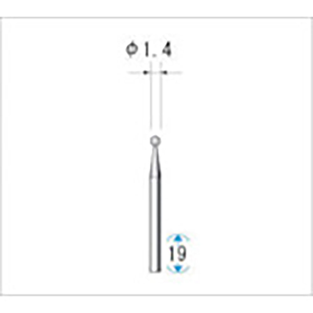 ナカニシ　電着ダイヤモンドバー　５本入　球型　φ１．４×軸φ１．６　＃１３０　１１００５＿