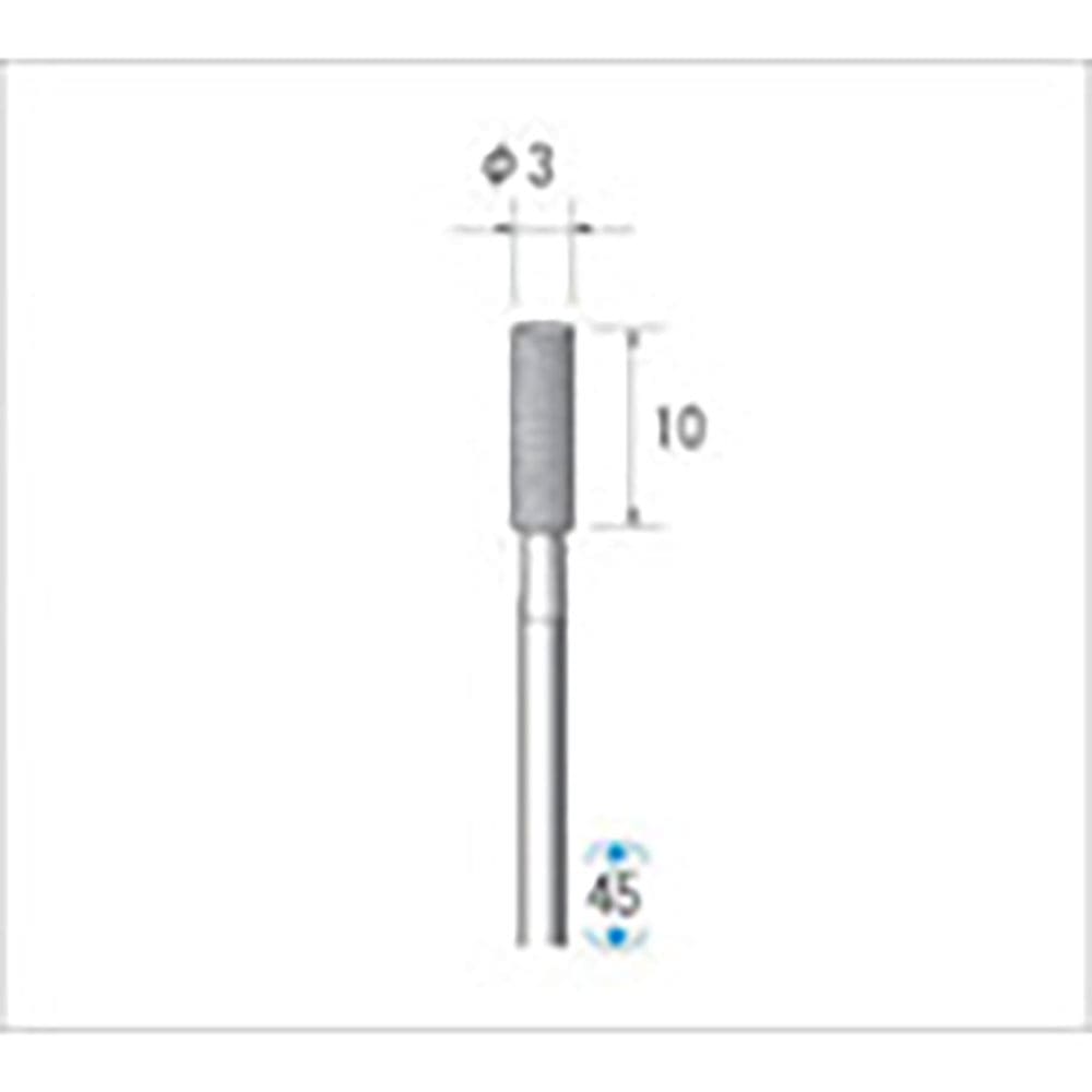 ナカニシ　電着ダイヤモンドバー　円筒型　φ３×１０×軸φ２．３４　＃１４０　１１２４８＿