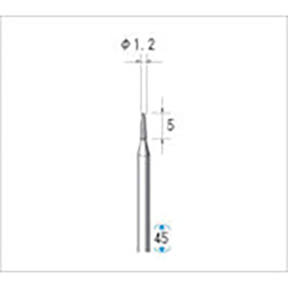 ナカニシ　電着ダイヤモンドバー　砲弾型　φ１．２×５×軸φ２．３４　＃１３０　１１３１２＿
