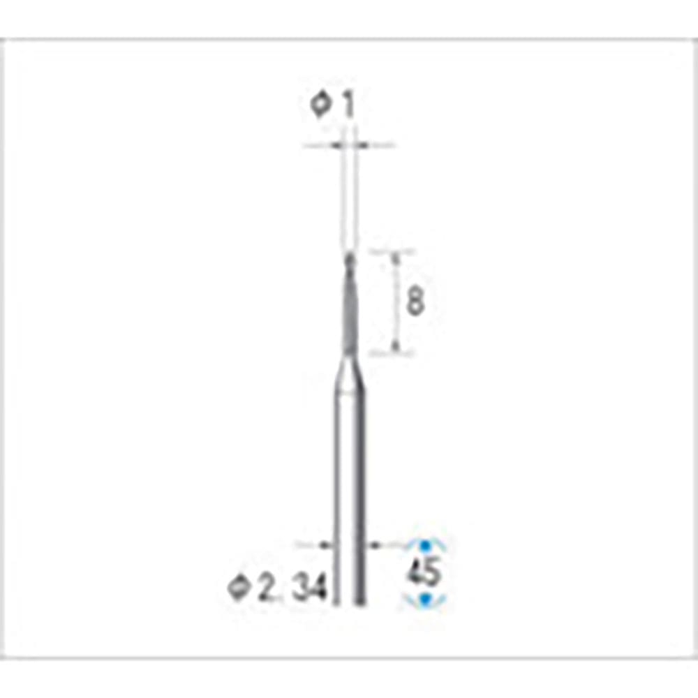 ナカニシ　電着ダイヤモンドバー　砲弾型　φ１×８×軸φ２．３４　＃１３０　１１３２１＿