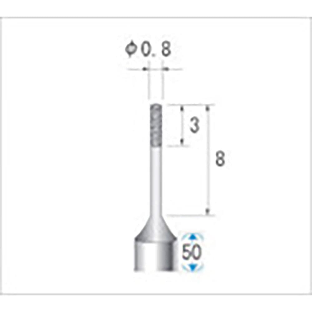 ナカニシ SP電着小径ダイヤモンドバー 円筒型 φ0.8×3×軸φ3 #600 11816_
